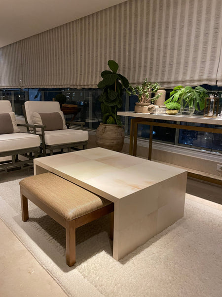 Coffee table real Goat parchment Vellum skin - MINIMALIST STYLE